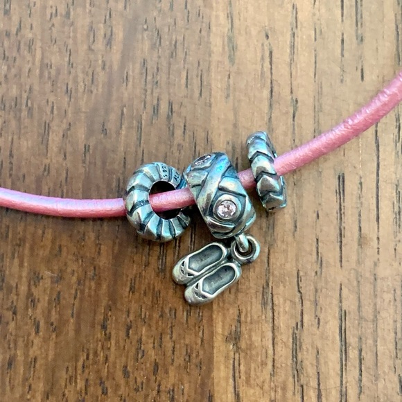 Pandora Leather Corded Necklace with Ballet Charm - Picture 3 of 5